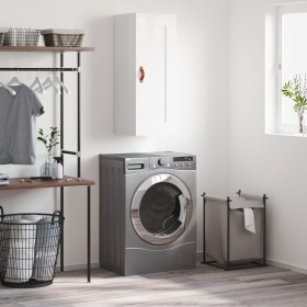 Armario de pared madera ingeniería blanco brillo 34,5x34x90