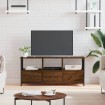 Mueble TV hierro madera contrachapada roble marrón 102x33x45 cm
