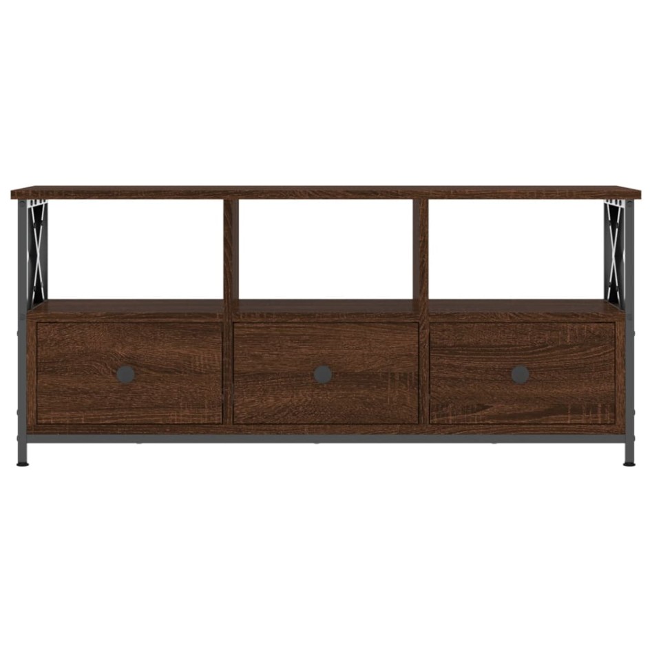 Mueble TV hierro madera contrachapada roble marrón 102x33x45