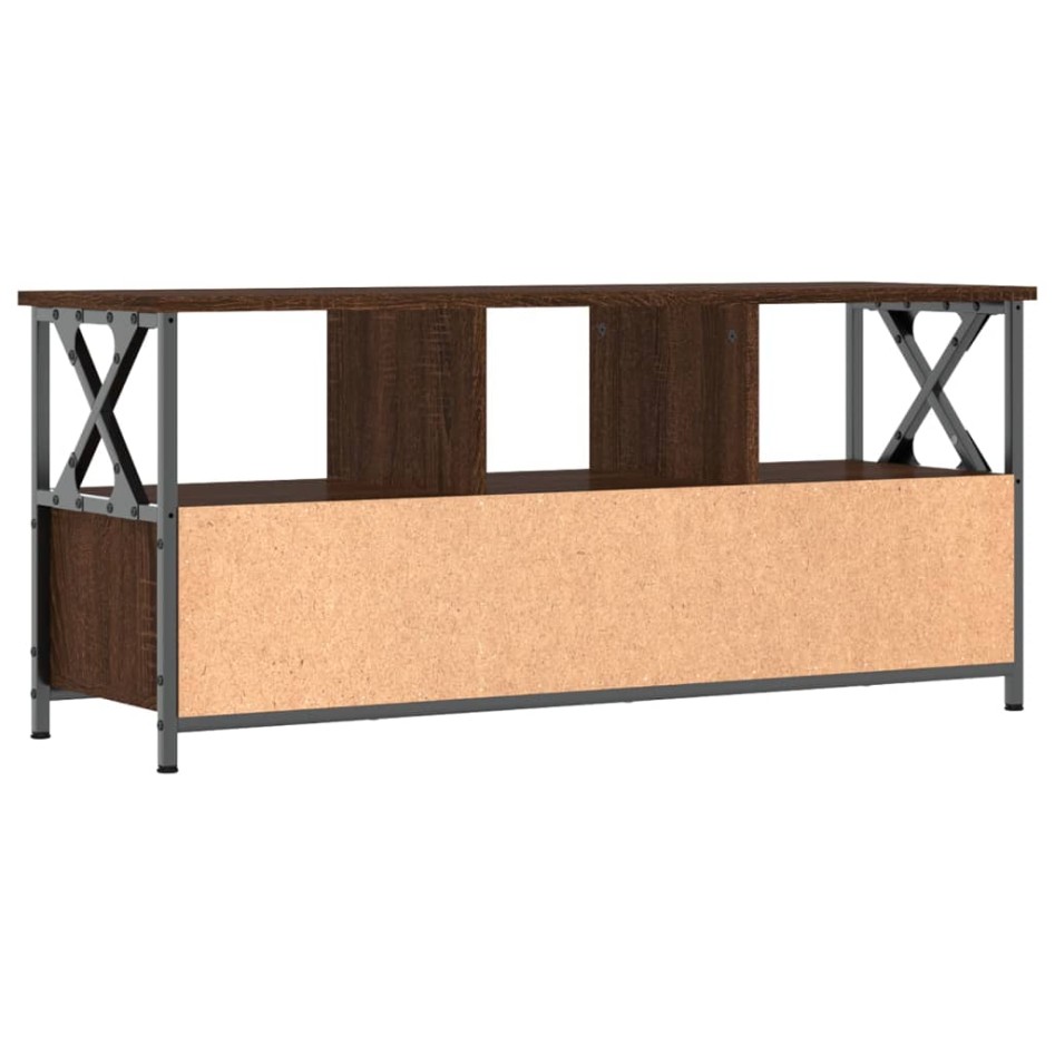 Mueble TV hierro madera contrachapada roble marrón 102x33x45