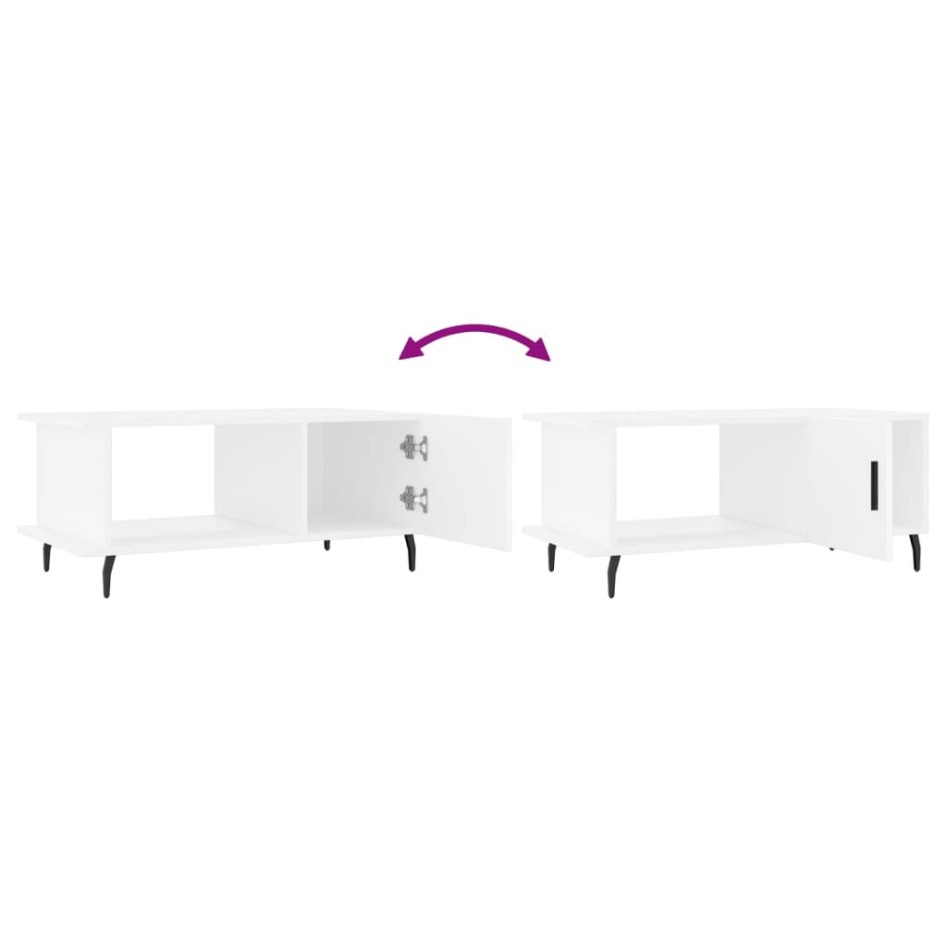 Mesa de centro madera contrachapada blanco 90x50x40