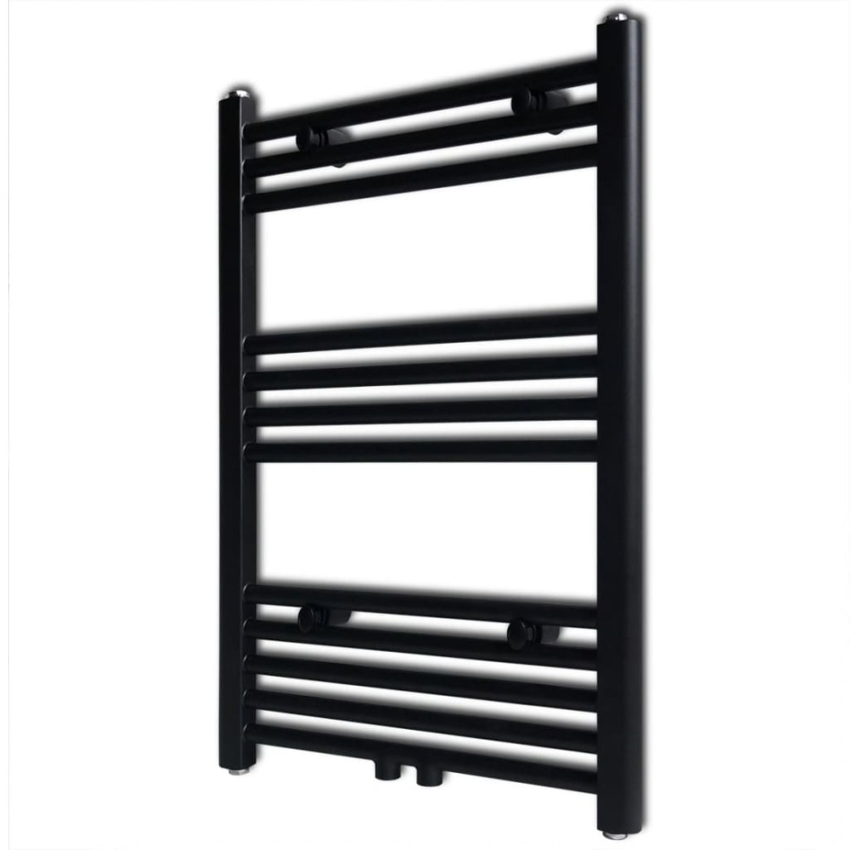 Radiador toallero de baño recto negro 500 x 764