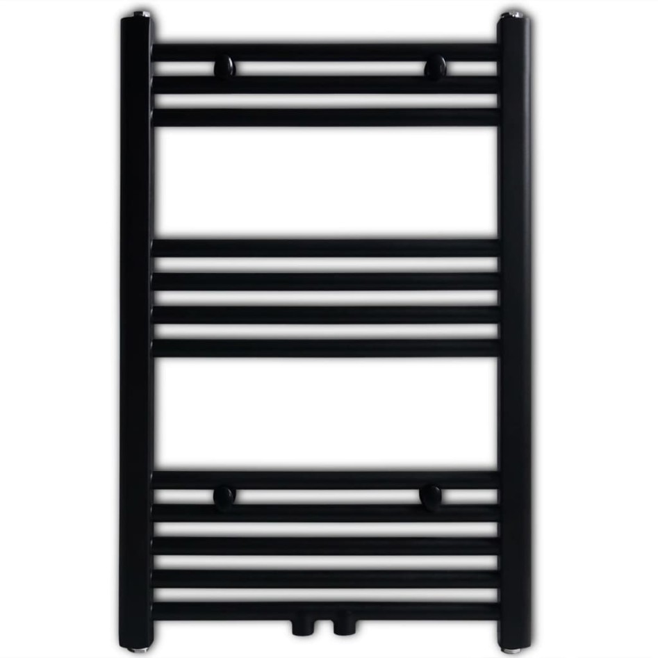 Radiador toallero de baño recto negro 500 x 764