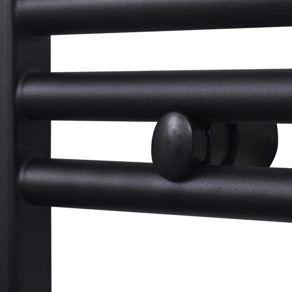 Radiador toallero de baño recto negro 500 x 764