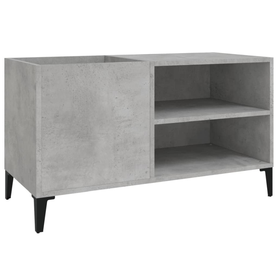 Mueble discos madera contrachapada gris hormigón 84,5x38x48