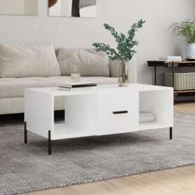 Mesa de centro madera contrachapada blanco 102x50x40