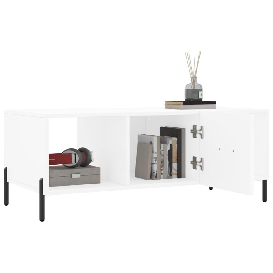 Mesa de centro madera contrachapada blanco 102x50x40