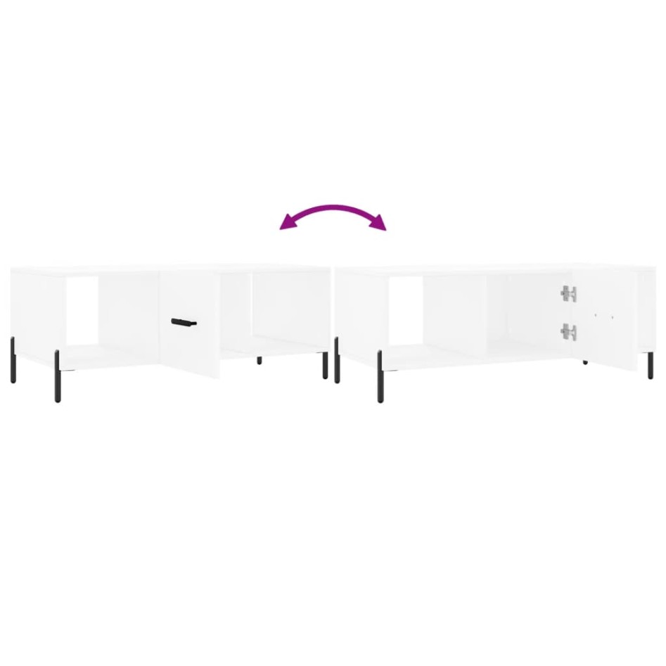 Mesa de centro madera contrachapada blanco 102x50x40