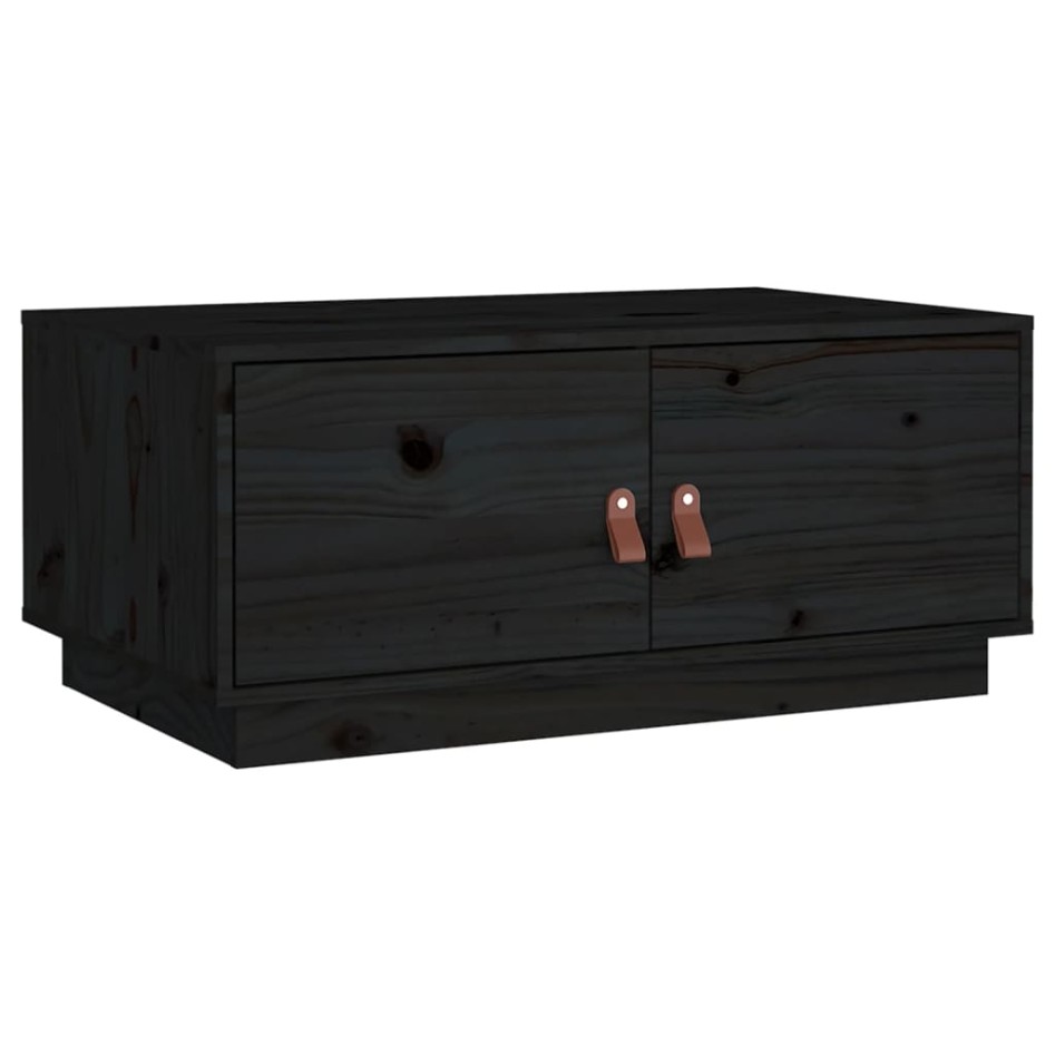 Mesa de centro de madera maciza de pino negro 80x50x35