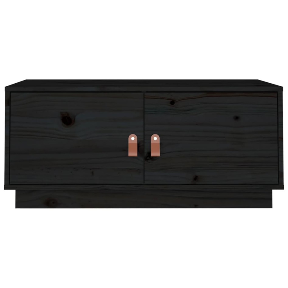 Mesa de centro de madera maciza de pino negro 80x50x35