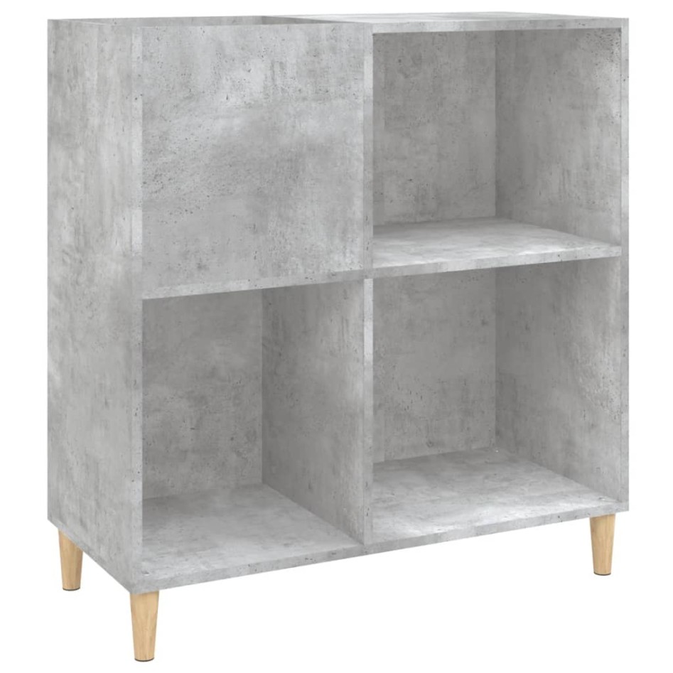 Mueble discos madera contrachapada gris hormigón 84,5x38x89