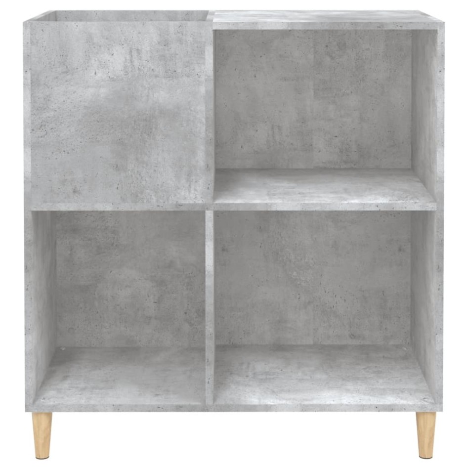 Mueble discos madera contrachapada gris hormigón 84,5x38x89