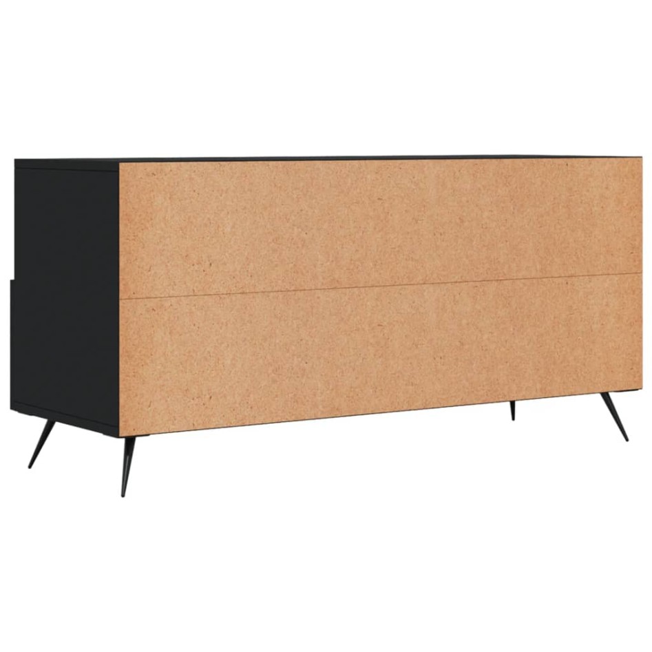 Mueble de TV madera de ingeniería negro 102x36x50
