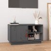 Mueble de TV de madera maciza de pino gris 70x34x40 cm
