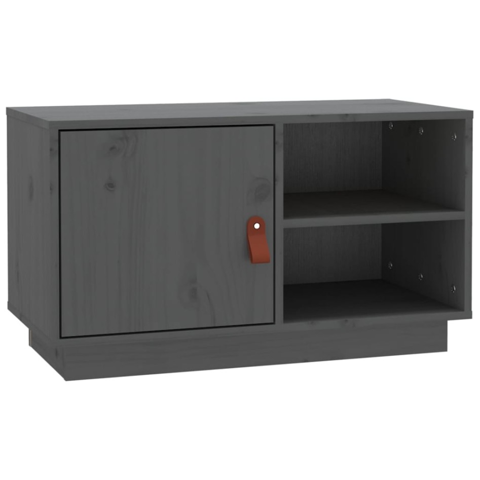 Mueble de TV de madera maciza de pino gris 70x34x40