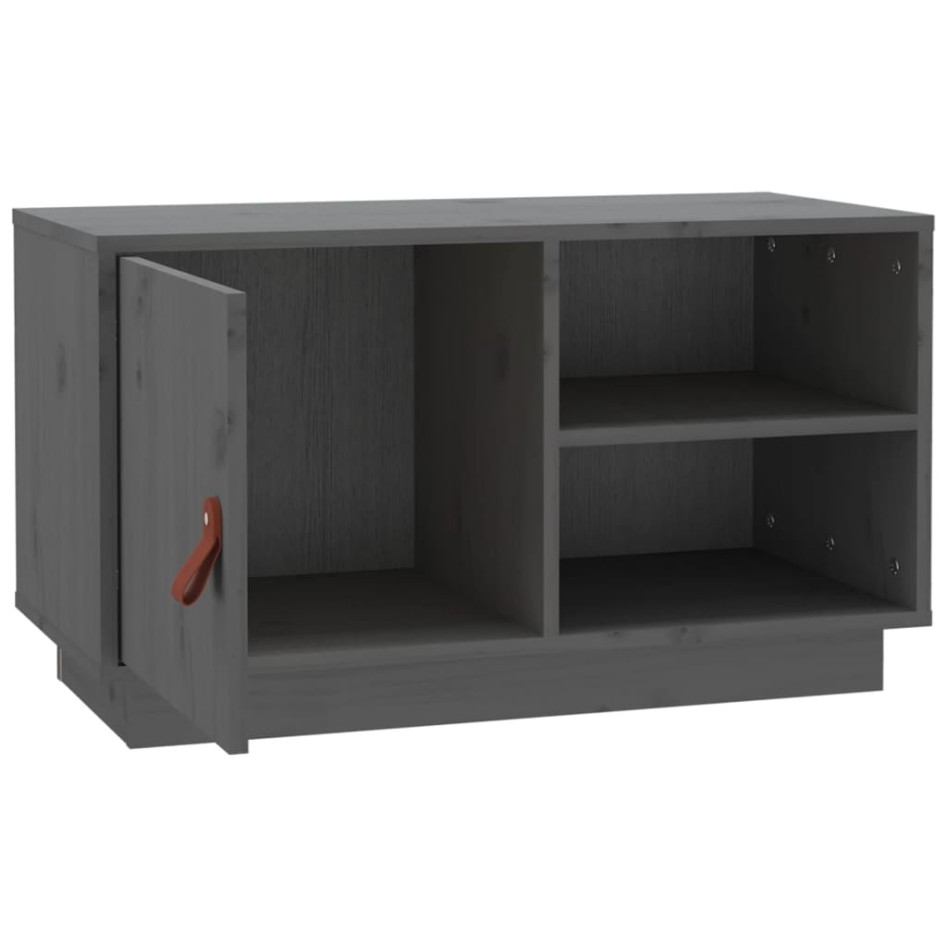 Mueble de TV de madera maciza de pino gris 70x34x40