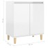 Aparador y patas madera contrachapada blanco brillo 60x35x70