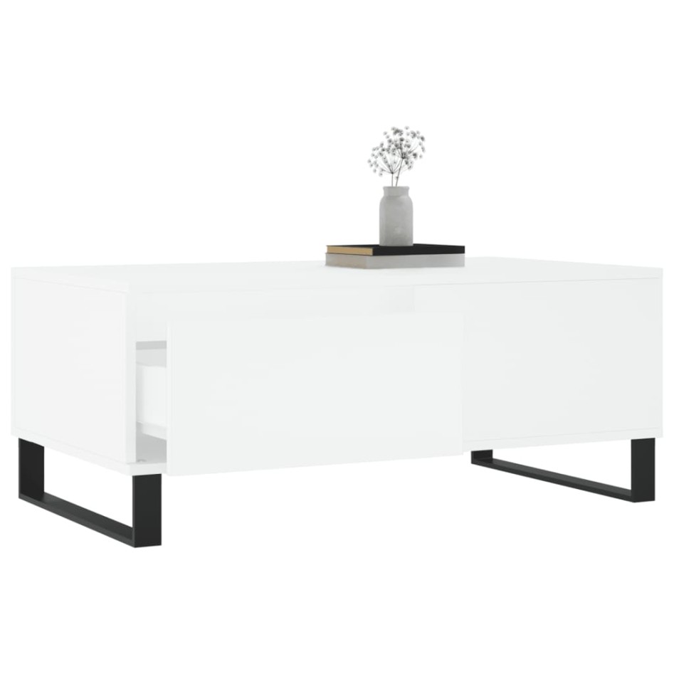 Mesa de centro madera contrachapada blanco 90x50x36,5