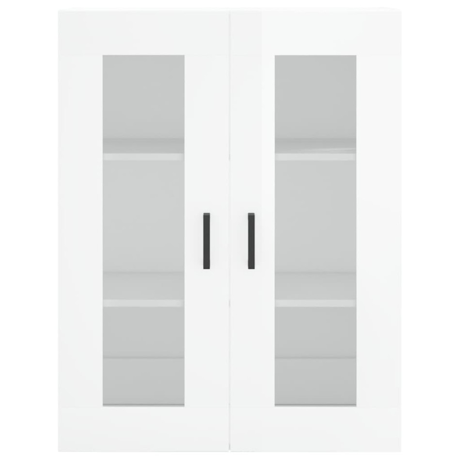 Aparador alto madera contrachapada blanco brillo 69,5x34x180