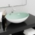 Lavabo de vidrio blanco 50x37x14