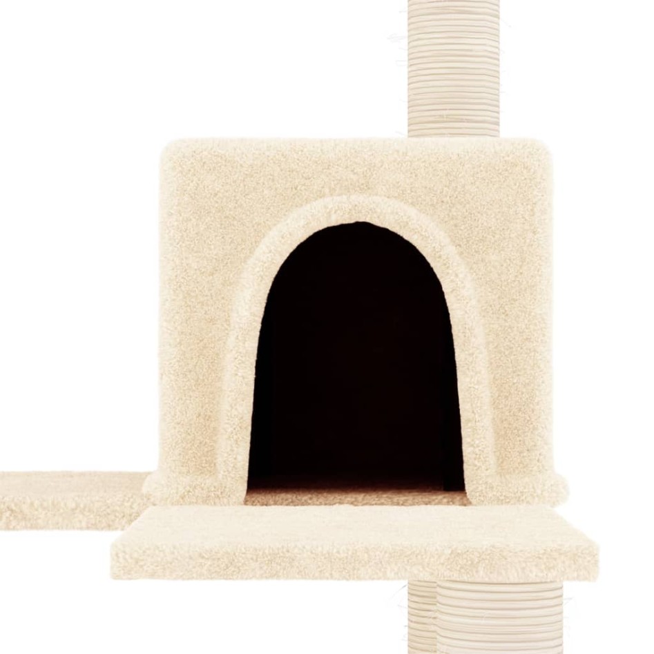 Rascador para gatos con postes de sisal crema 153