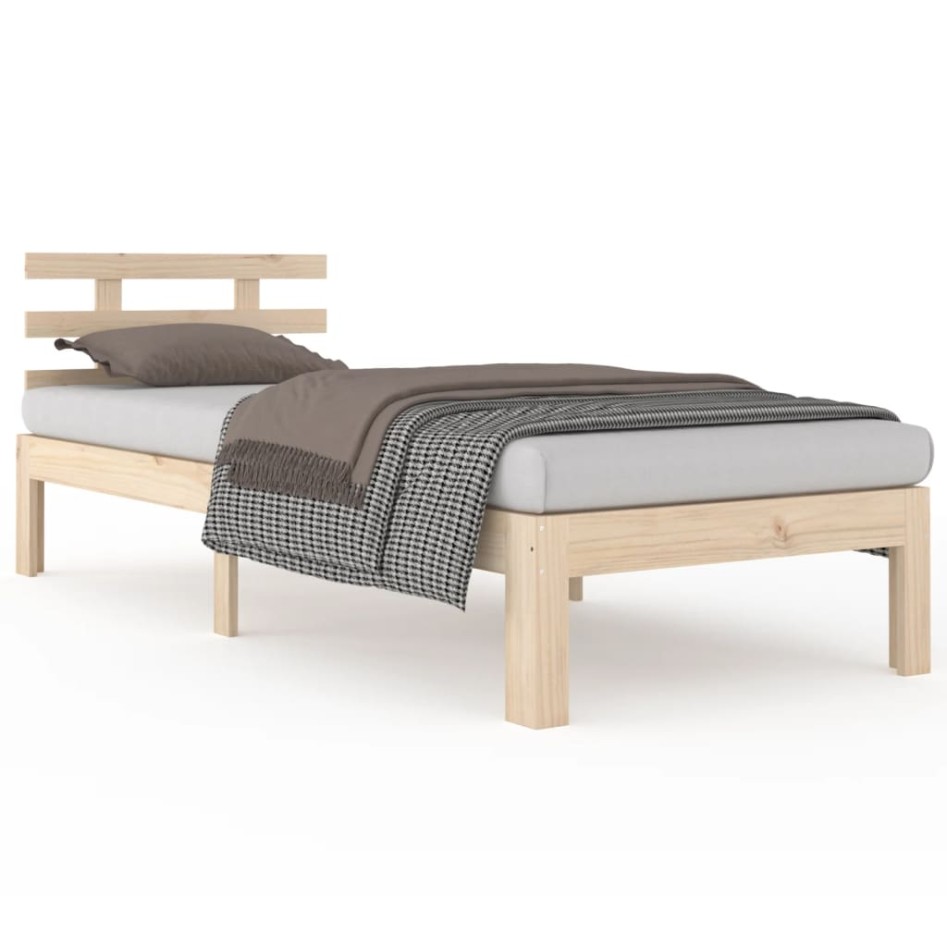 Estructura de cama sin colchón madera maciza 90x200