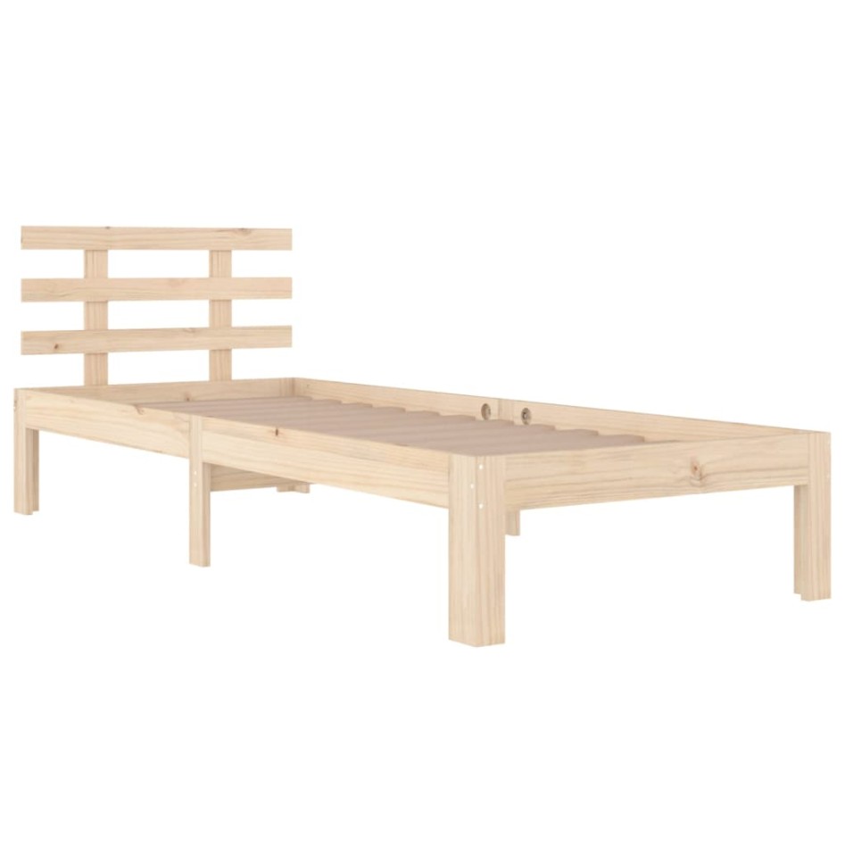 Estructura de cama sin colchón madera maciza 90x200