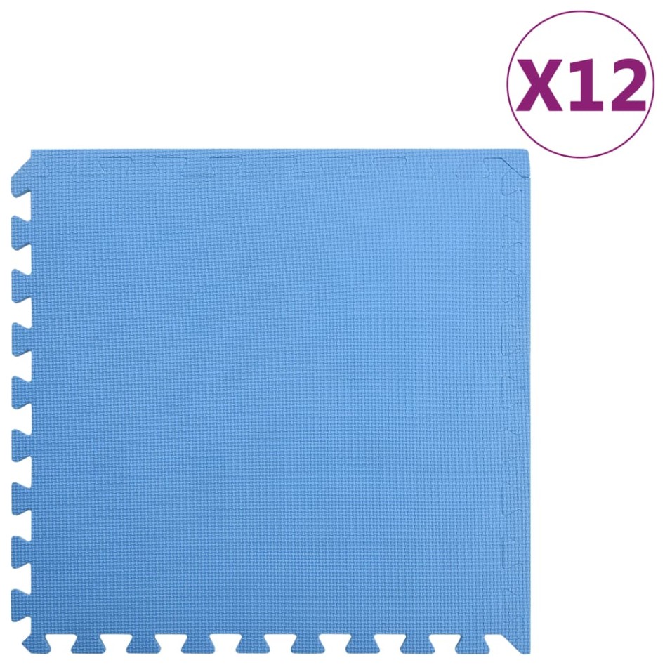 Alfombrillas de goma EVA azul 12 uds 4,32