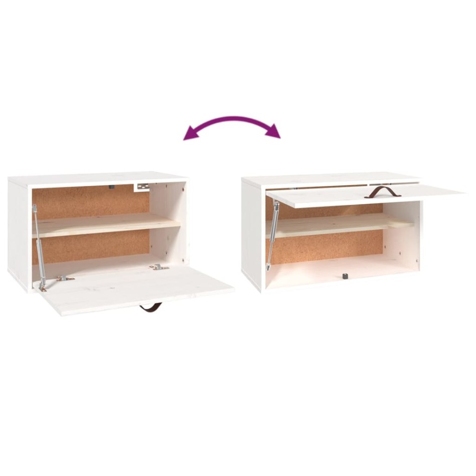 Armario de pared de madera maciza de pino blanco 60x30x35
