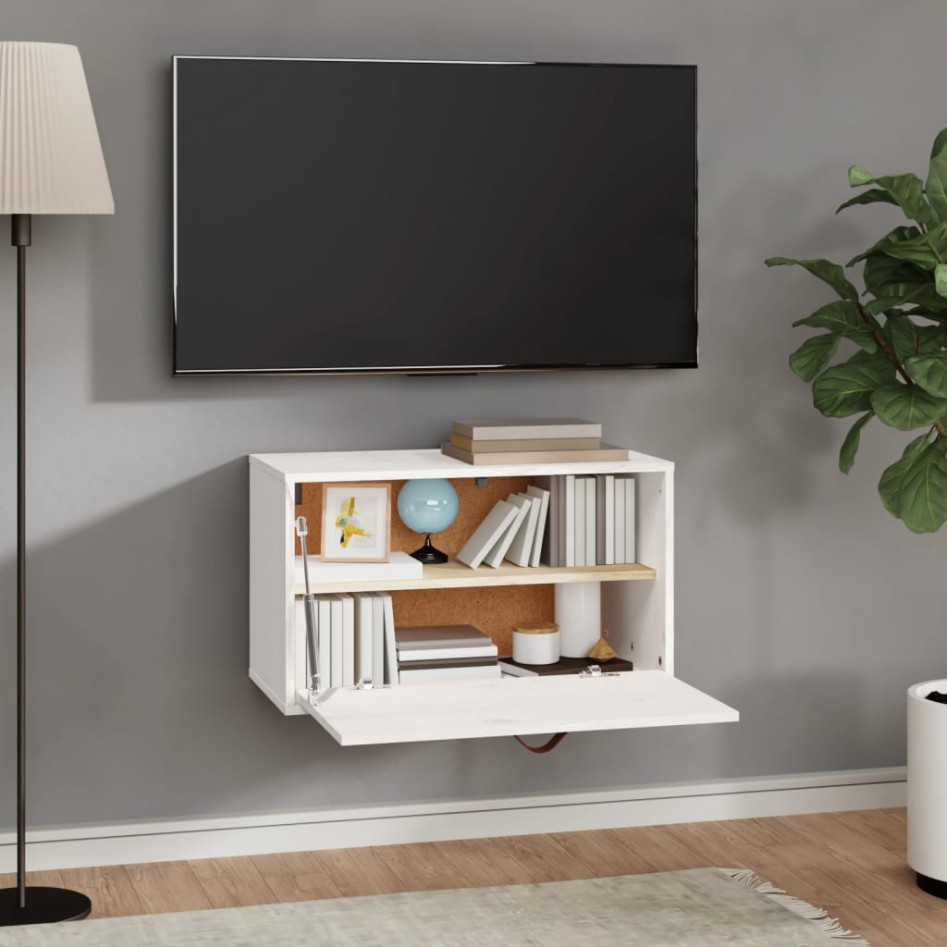 Armario de pared de madera maciza de pino blanco 60x30x35