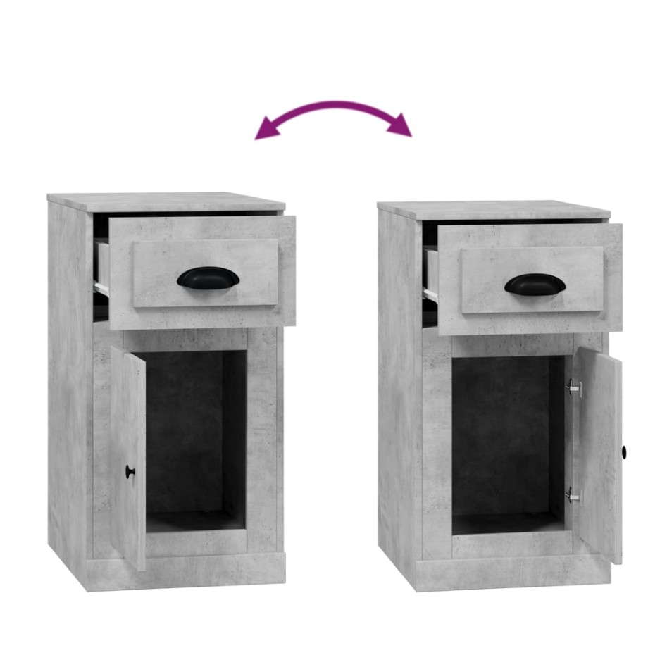 Armario auxiliar y cajón madera contrachapada gris 40x50x75