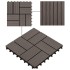Baldosas para porche de WPC 30x30 cm 1 m² marrón oscuro 11