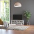 Mueble TV madera contrachapada blanco brillante 120x34x37