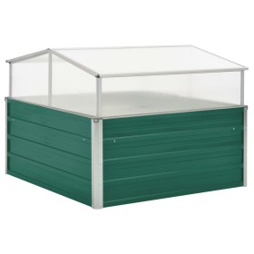 Invernadero de acero galvanizado verde 100x100x77