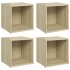 Muebles de TV 4uds madera contrachapada roble Sonoma