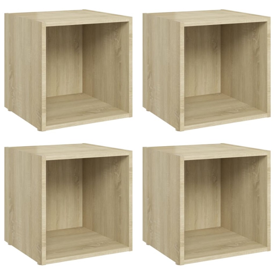 Muebles de TV 4uds madera contrachapada roble Sonoma
