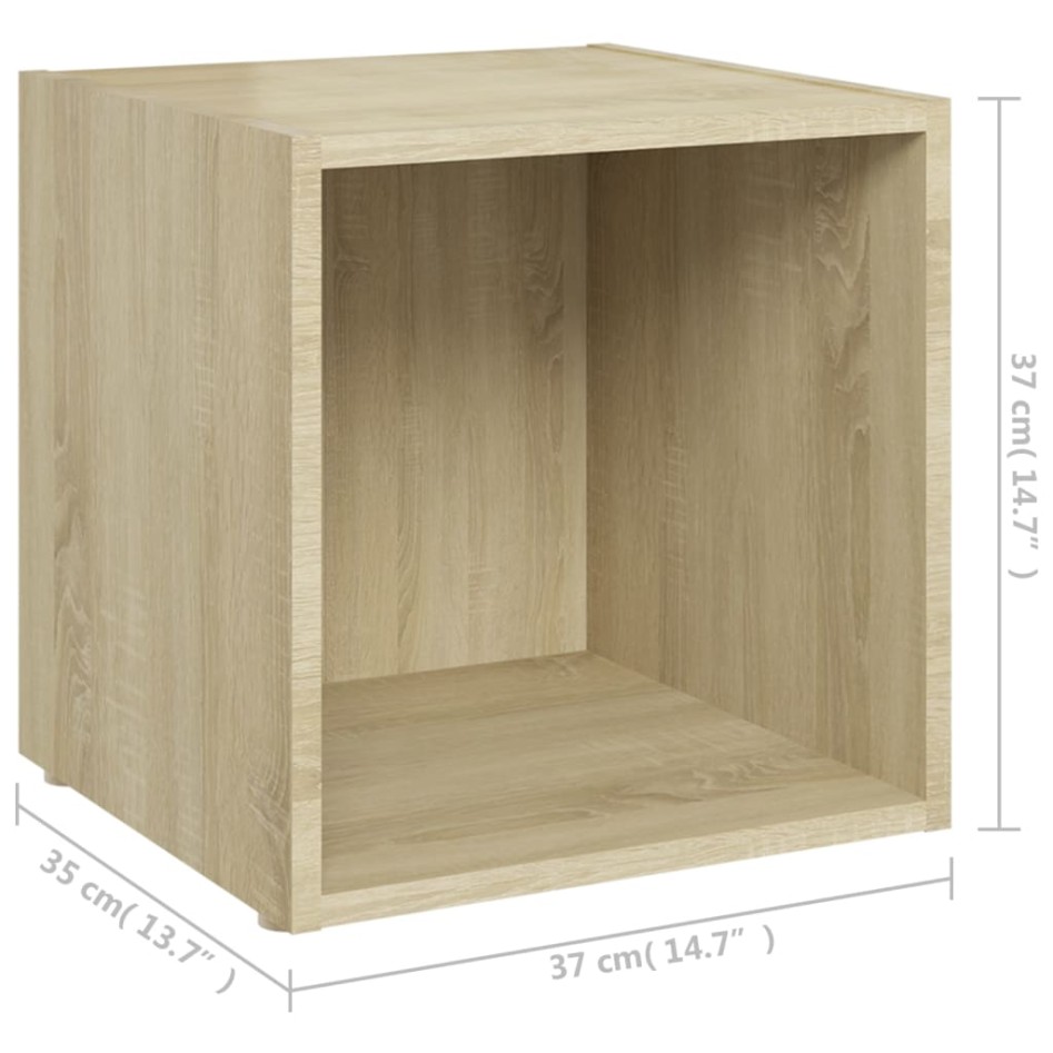 Muebles de TV 4uds madera contrachapada roble Sonoma