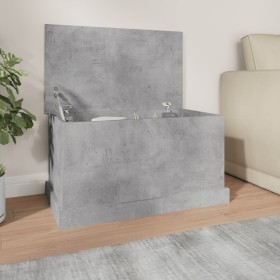 Baúl almacenaje madera contrachapada gris hormigón 70x40x38