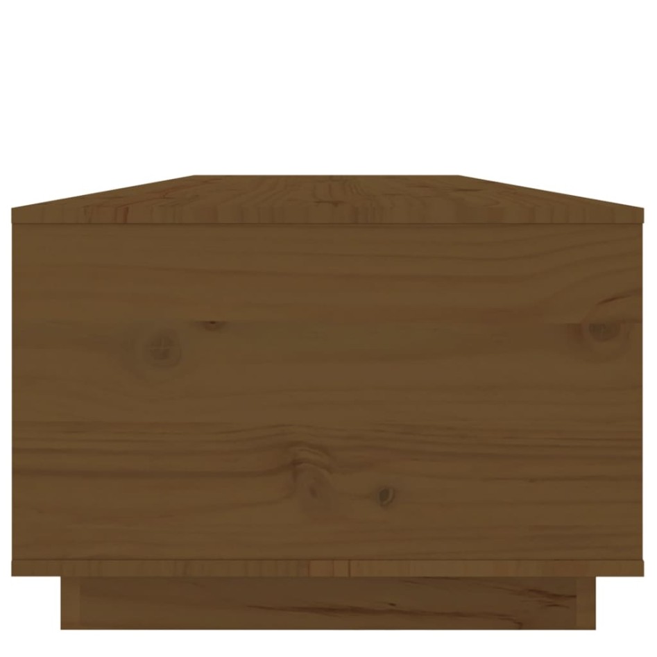 Mesa de centro madera maciza de pino marrón miel 100x50x35