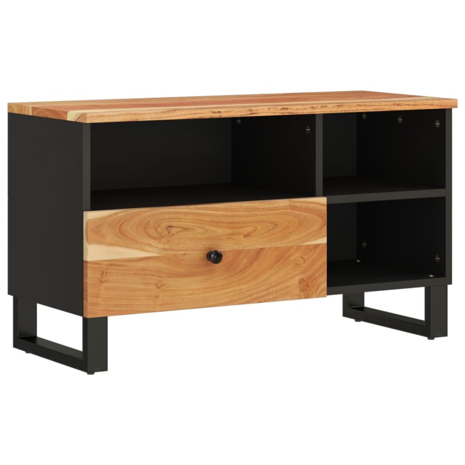 Mueble de TV madera acacia y madera de ingeniería 80x33x46