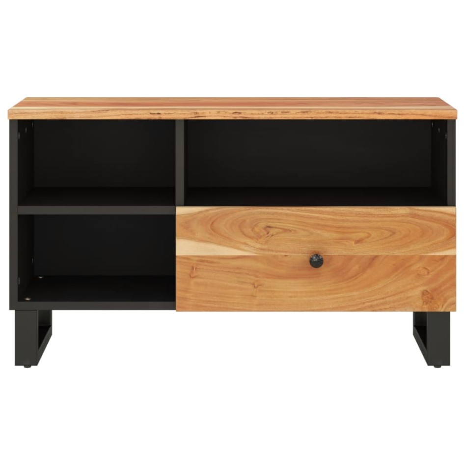Mueble de TV madera acacia y madera de ingeniería 80x33x46