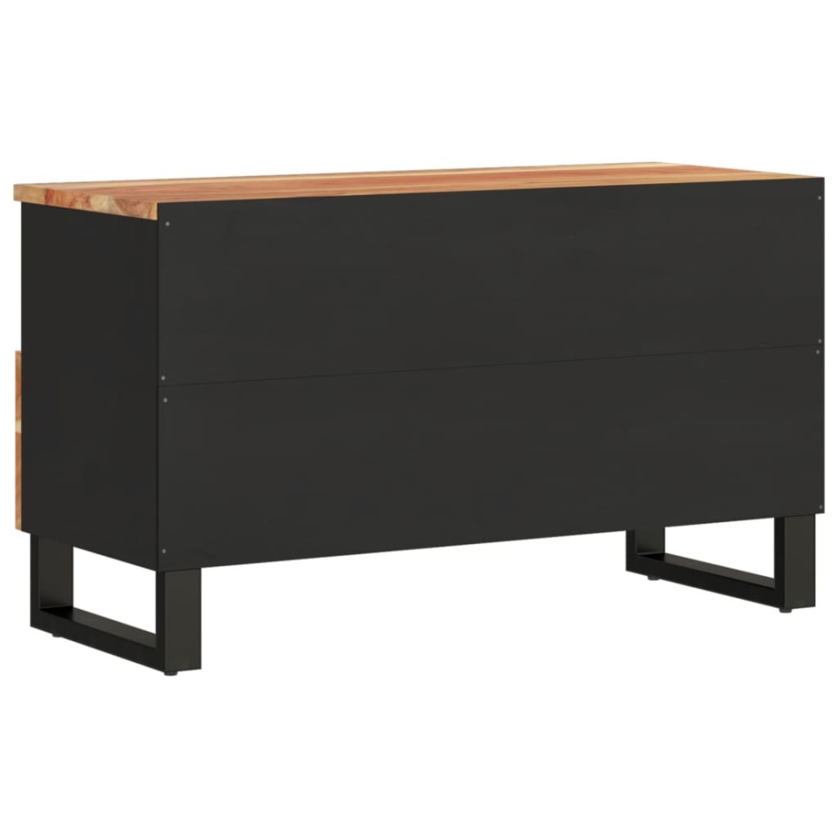 Mueble de TV madera acacia y madera de ingeniería 80x33x46