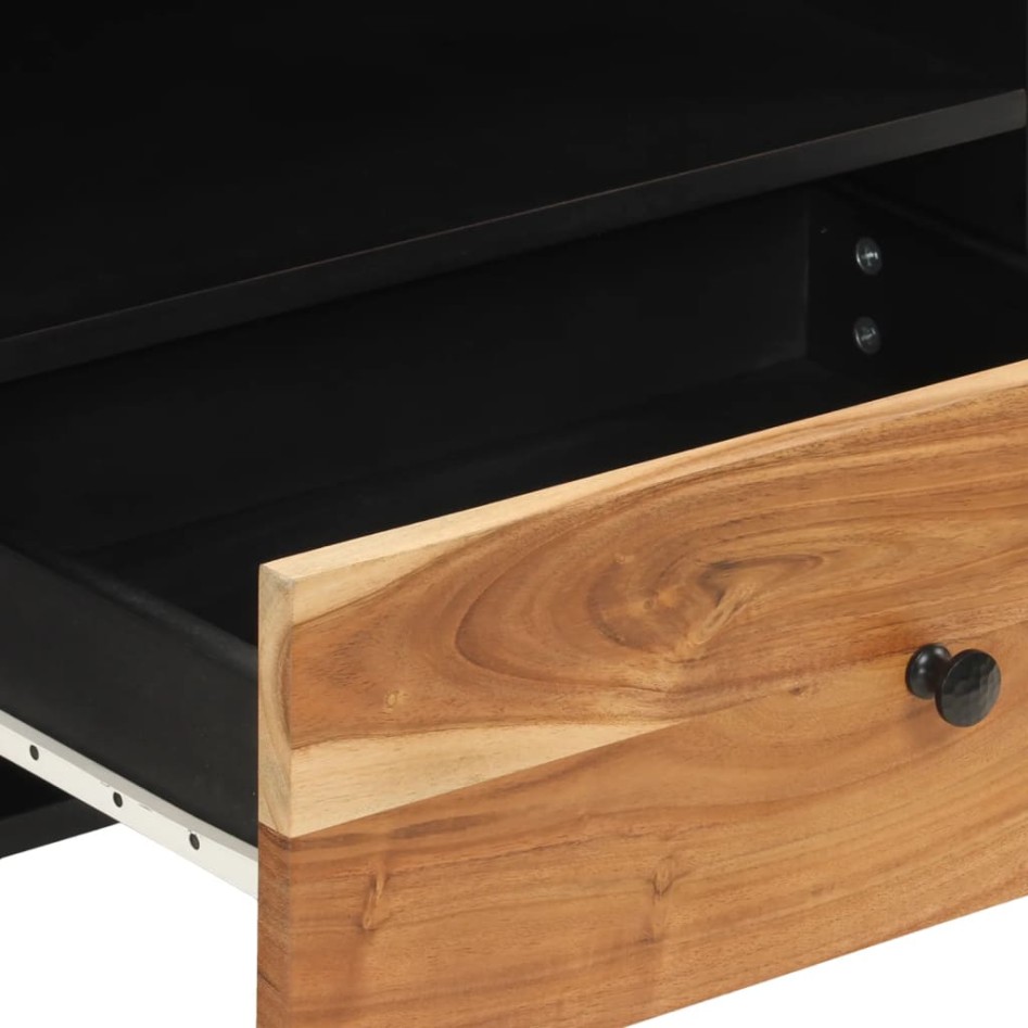 Mueble de TV madera acacia y madera de ingeniería 80x33x46