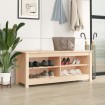 Banco zapatero de madera maciza de pino 110x38x45,5 cm