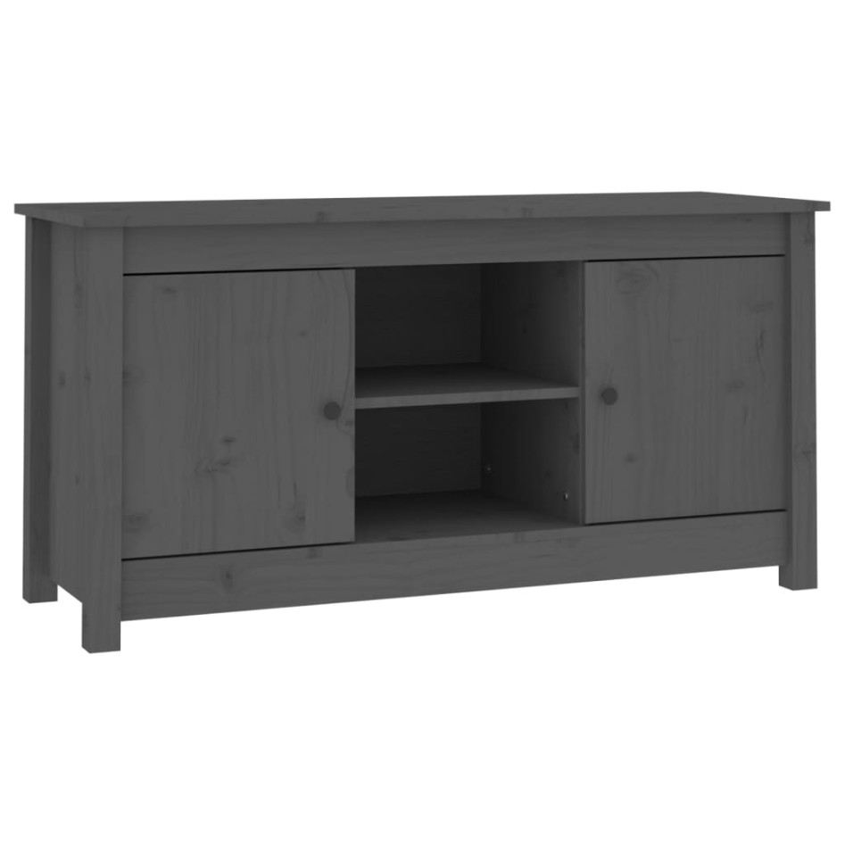 Mueble de TV de madera maciza de pino gris 103x36,5x52