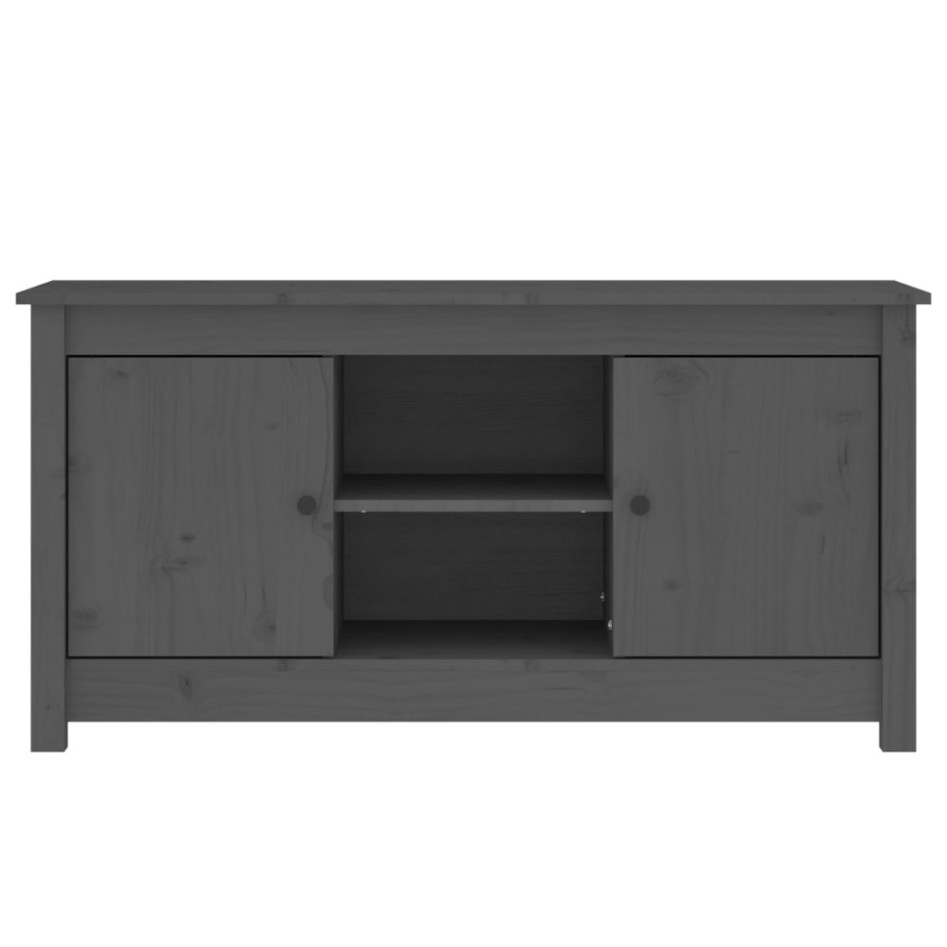 Mueble de TV de madera maciza de pino gris 103x36,5x52