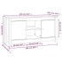 Mueble de TV de madera maciza de pino gris 103x36,5x52