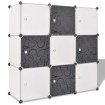 Armario cubo organizador con 9 compartimentos negro y blanco