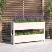 Jardinera de madera maciza de pino blanco 112x25x66 cm