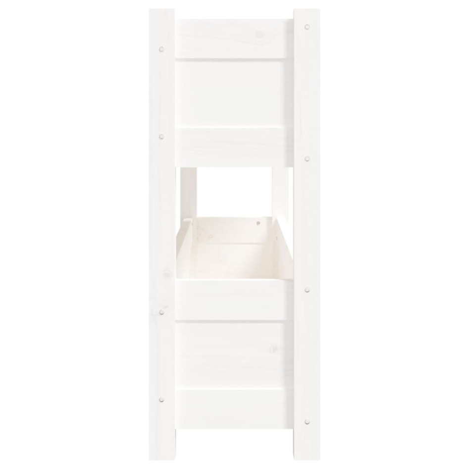 Jardinera de madera maciza de pino blanco 112x25x66